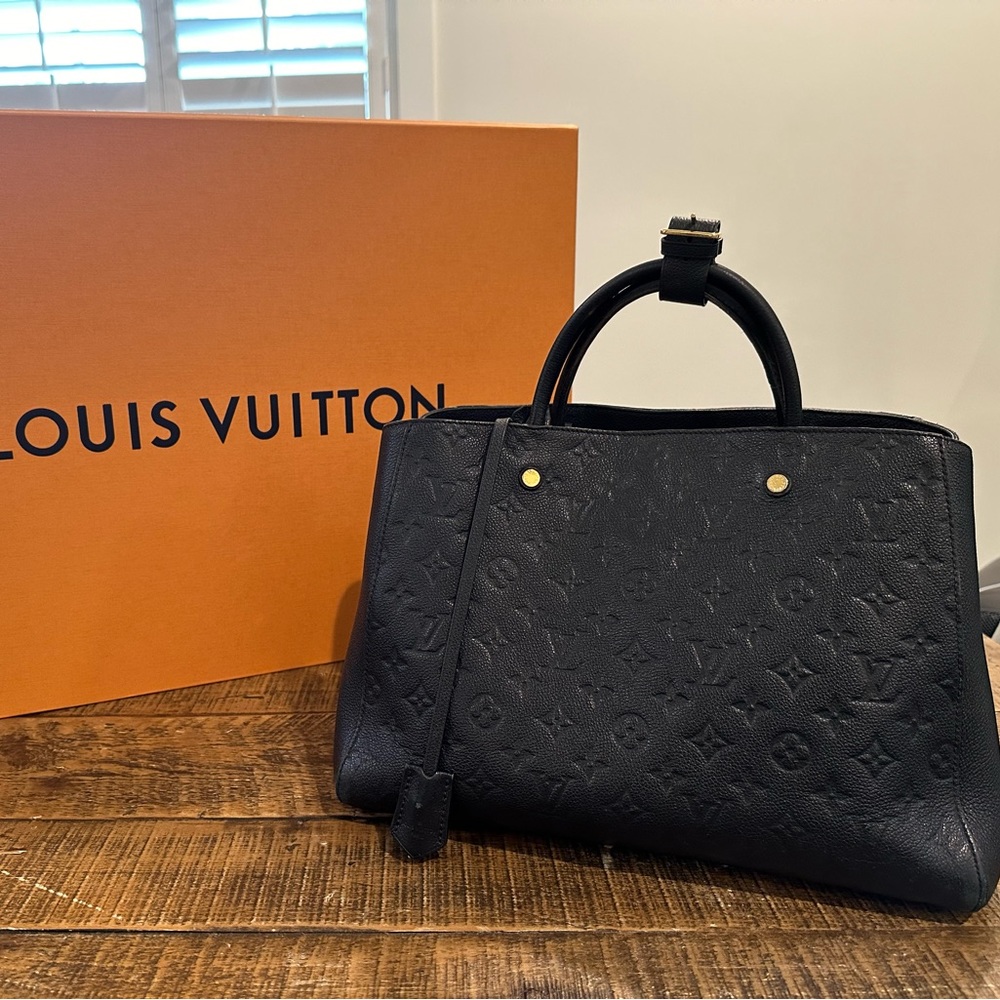 AUTHENTIC LOUIS VUITTON MONTAIGNE GM EMPREINTE IN BLACK